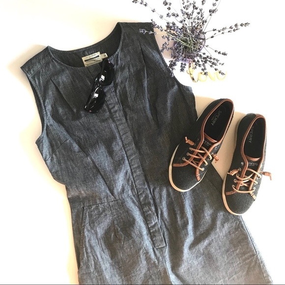 Guideboat Co. Denim Button Up Romper Size XS - Picture 2 of 9